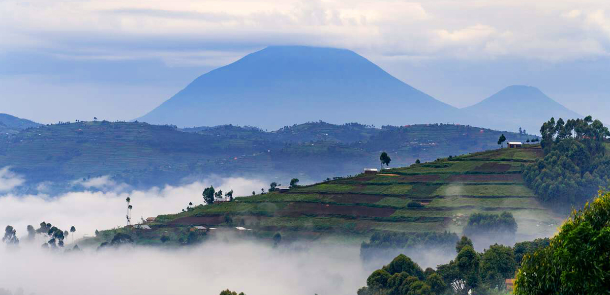 View Of Kigezi Hills And Gahinga And Muhavura Mountains In The Background. Credit: BuckeListly.blog