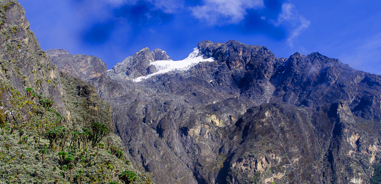 A View Of Glacier At The Top Of Rwenzori Mountain