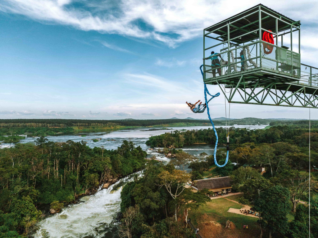 Bungee jumping adventure in Jinja.